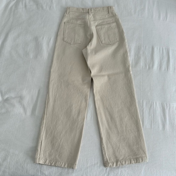 Los Angeles Apparel Wide Leg Jean - Cream - Picture 3 of 7
